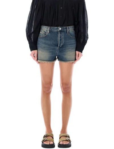 ISABEL MARANT WOMEN NAVY BLUE LESIA DENIM SHORT, 26 LUXURY SHORTS FOR WOMEN DARVEYS