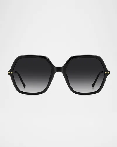 ISABEL MARANT OVERSIZED SQUARE ACETATE & METAL SUNGLASSES