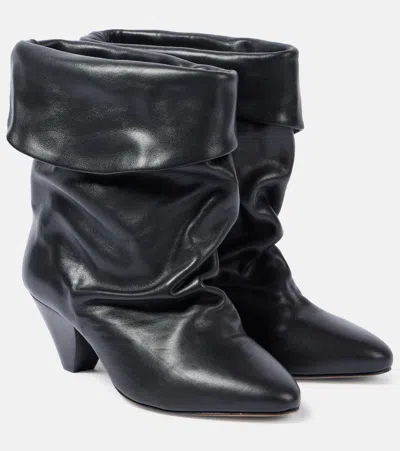 ISABEL MARANT RYSKA LEATHER ANKLE BOOTS