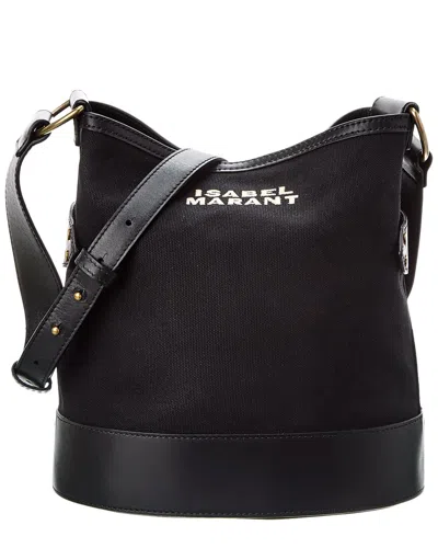 ISABEL MARANT ISABEL MARANT SAMARA LOGO CANVAS & LEATHER BUCKET BAG
