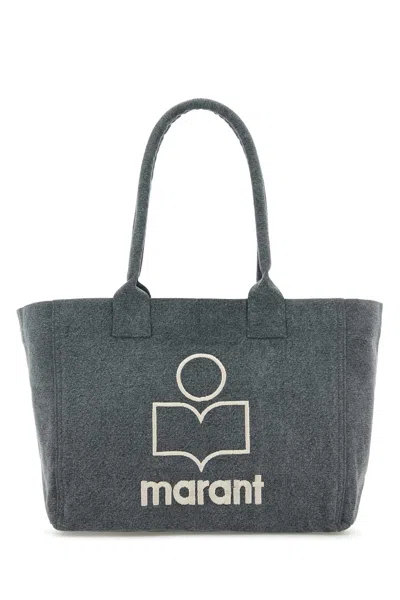 ISABEL MARANT SLATE COTTON YENKY ZIPPED SHOPPING BAG