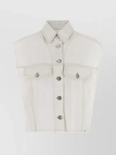 ISABEL MARANT 'TYRA' COLLAR FRAYED EDGE VEST
