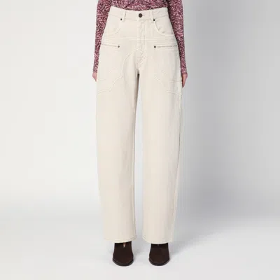 ISABEL MARANT ISABEL MARANT WIDE LEG BERYL JEANS IN ECRU