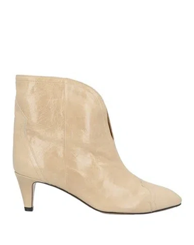 ISABEL MARANT ISABEL MARANT WOMAN ANKLE BOOTS BEIGE SIZE 4 BOVINE LEATHER