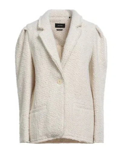 ISABEL MARANT ISABEL MARANT WOMAN COAT IVORY SIZE 10 ACRYLIC, WOOL, POLYESTER, COTTON