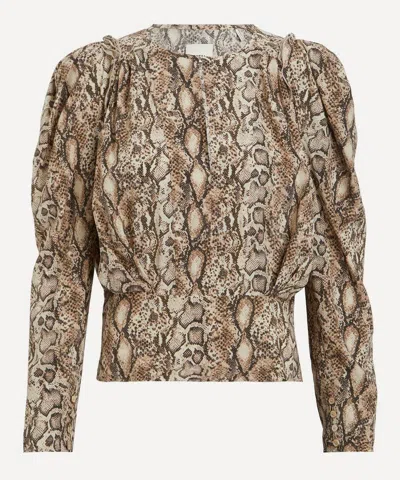 ISABEL MARANT ISABEL MARANT WOMEN'S ZARGA SILK-BLEND PYTHON PRINT BLOUSE