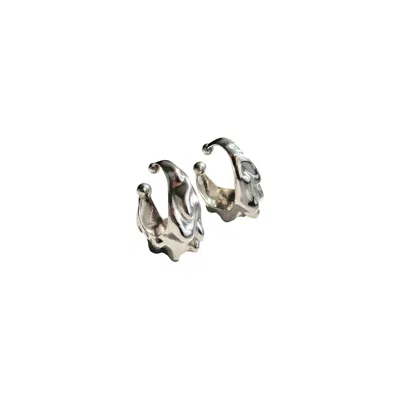 ISKRA WOMEN'S SILVER LIQUEFY EAR CUFFS