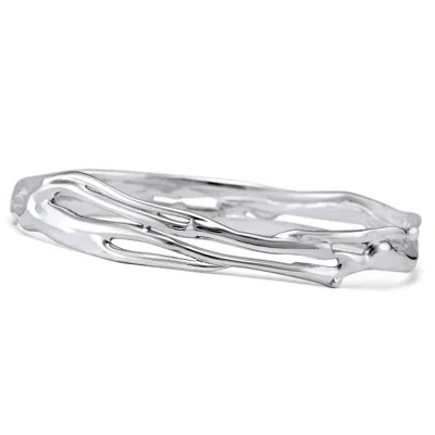 ISLA SILVER WOMEN'S ELEGANT ORGANIC STERLING SILVER BANGLE