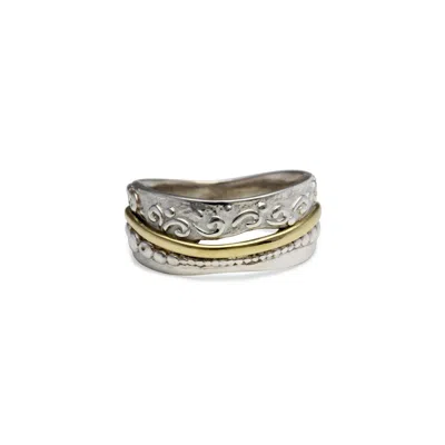 ISLA SILVER WOMEN'S GOLD / SILVER HANDMADE SILVER & BRASS STATEMENT RING
