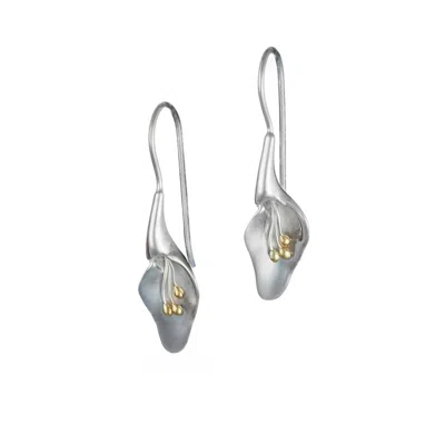 ISLA SILVER WOMEN'S GOLD / SILVER STERLING SILVER LILY EARRINGS