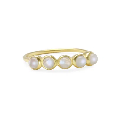 ISLA SILVER WOMEN'S HARMONIC DAINTY MOONSTONE GOLD RING