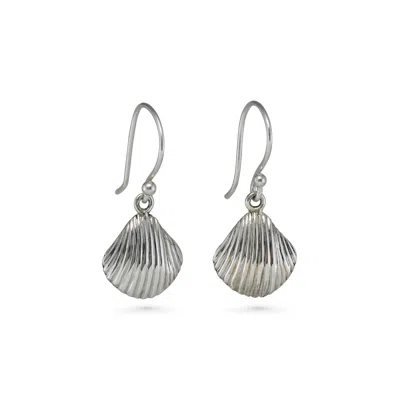 ISLA SILVER WOMEN'S STERLING SILVER SHELL EARRINGS