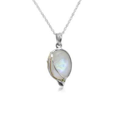 ISLA SILVER WOMEN'S WHITE / SILVER FLUID SILVER MOONSTONE NECKLACE