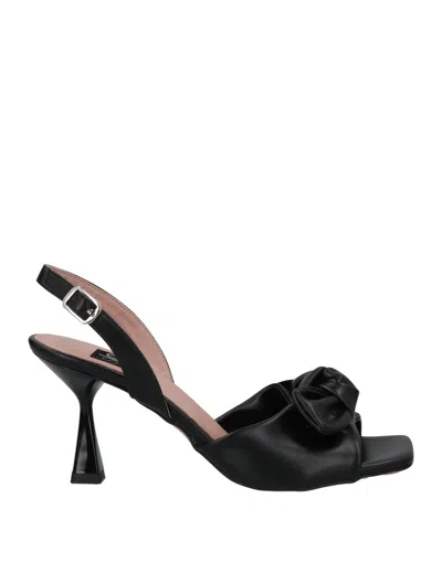 ISLO ISABELLA LORUSSO ISLO ISABELLA LORUSSO WOMAN SANDALS BLACK SIZE 7 TEXTILE FIBERS