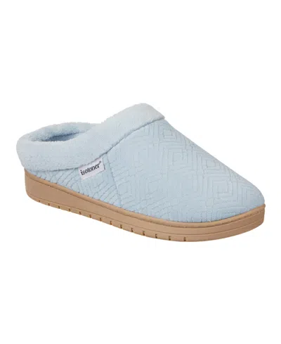 ISOTONER SIGNATURE WOMEN'S GEMMA DIAMOND MICROTERRY CLOG SLIPPERS