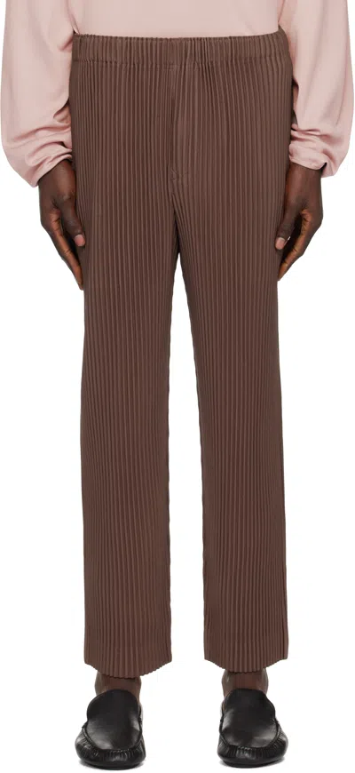 ISSEY MIYAKE BROWN MONTHLY COLOR NOVEMBER TROUSERS