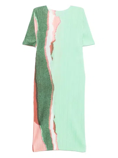 ISSEY MIYAKE GRAINY COLORS MIDI DRESS