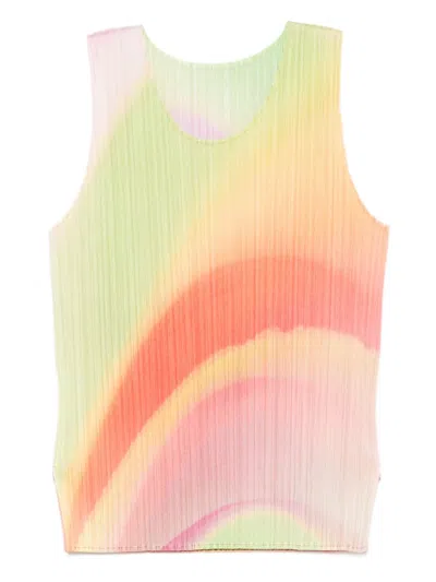 ISSEY MIYAKE GROOVE-PRINT PLEATED TOP