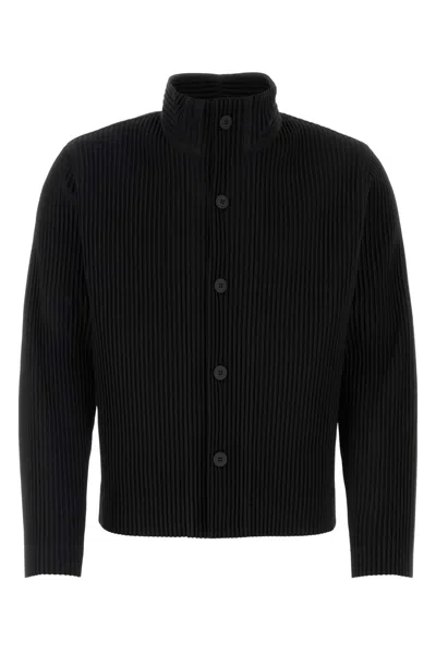 ISSEY MIYAKE HOMME PLISSE' ISSEY MIYAKE BLACK POLYESTER CARDIGAN
