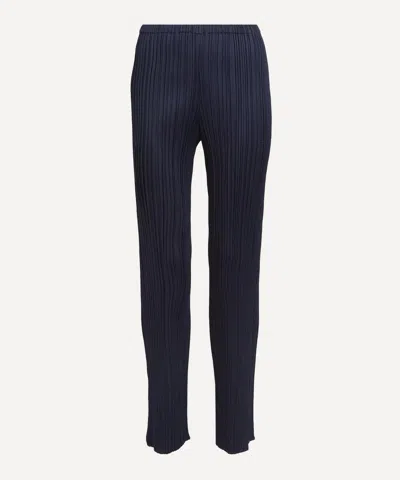ISSEY MIYAKE PLEATS PLEASE ISSEY MIYAKE WOMEN'S NEW COLOURFUL BASICS 4 NAVY PLEATED TROUSERS
