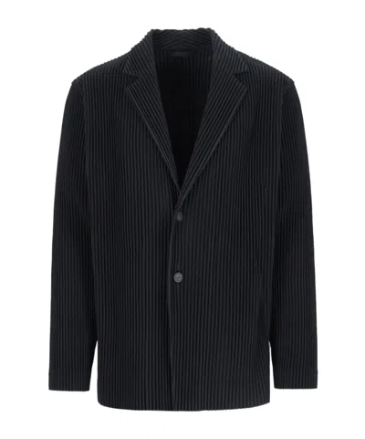 ISSEY MIYAKE HOMME PLISSÉ ISSEY MIYAKE SINGLED BREASTED V-NECK BLAZER