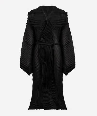ISSEY MIYAKE ISSEY MIYAKE WOMEN'S WANDER PLEATED TRENCH COAT