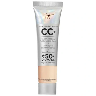 IT COSMETICS MINI CC+ CREAM FULL COVERAGE COLOR CORRECTING FOUNDATION WITH SPF 50+ LIGHT 0.4 OZ/ 12 ML