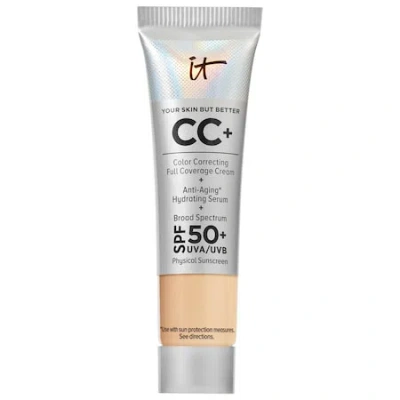 IT COSMETICS MINI CC+ CREAM FULL COVERAGE COLOR CORRECTING FOUNDATION WITH SPF 50+ MEDIUM 0.4 OZ/ 12 ML