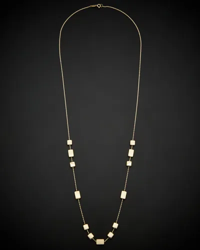 ITALIAN GOLD 14K ITALIAN GOLD ALTERNATING SQUARE & RECTANGLE GEOMETRIC STATION NECKLACE