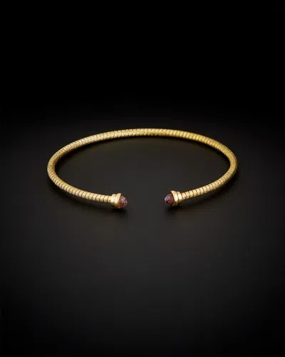 ITALIAN GOLD 14K ITALIAN GOLD AMETHYST CUFF