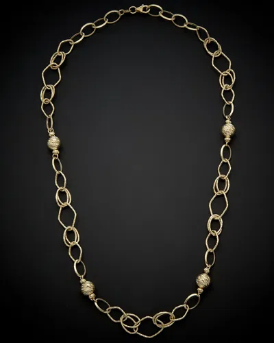 ITALIAN GOLD 14K ITALIAN GOLD BALL STATION NECKLACE