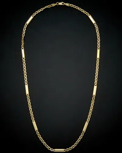 ITALIAN GOLD 14K ITALIAN GOLD BAR STATION MARINER LINK NECKLACE
