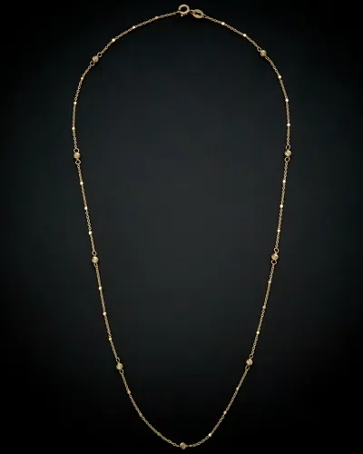 ITALIAN GOLD 14K ITALIAN GOLD BEAD STATION NECKLACE