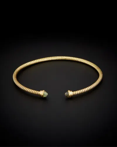 ITALIAN GOLD 14K ITALIAN GOLD BLUE TOPAZ CUFF