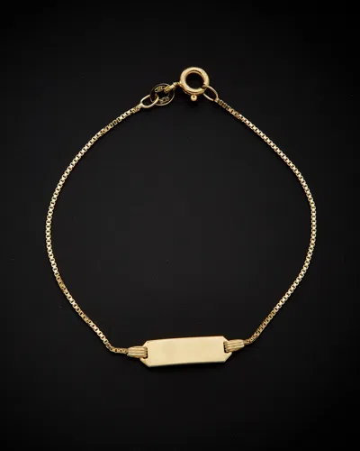 ITALIAN GOLD 14K ITALIAN GOLD BOX LINK ID BRACELET