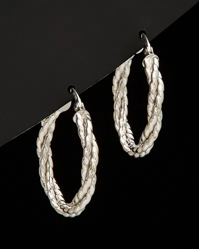 ITALIAN GOLD 14K ITALIAN GOLD BRAIDED ROUND HOOPS