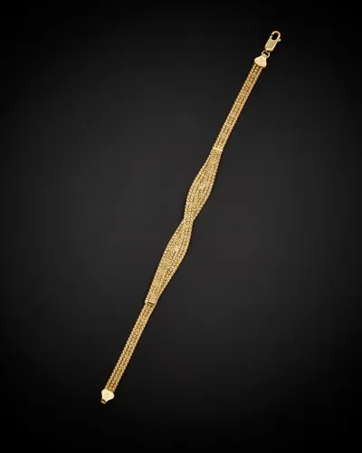 ITALIAN GOLD 14K ITALIAN GOLD BRAIDED TRIPLE ROW POPCORN BRACELET