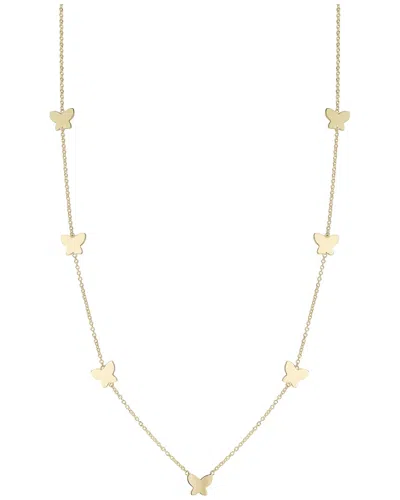ITALIAN GOLD 14K ITALIAN GOLD BUTTERFLY STATION NECKLACE