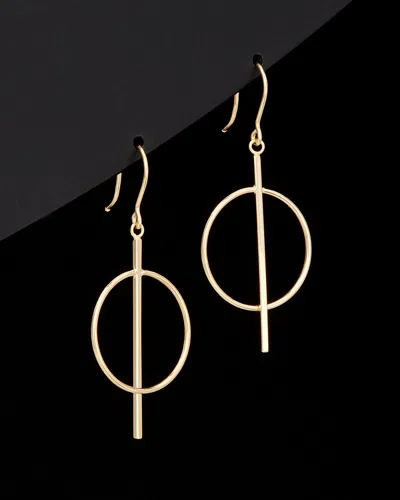 ITALIAN GOLD 14K ITALIAN GOLD CIRCLE AND BAR DROP EARRINGS