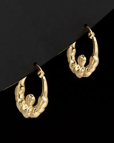 ITALIAN GOLD 14K ITALIAN GOLD CLADDAGH HOOPS