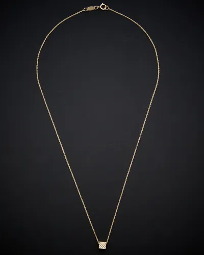 ITALIAN GOLD 14K ITALIAN GOLD CUBE NECKLACE