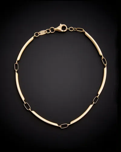 ITALIAN GOLD 14K ITALIAN GOLD CURVED BAR LINK BRACELET