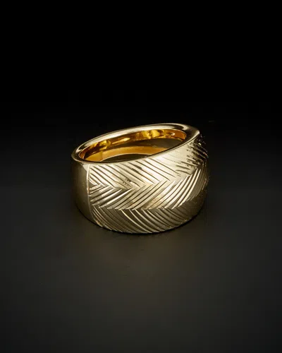 ITALIAN GOLD 14K ITALIAN GOLD CUT CIGAR BAND RING