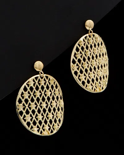 ITALIAN GOLD 14K ITALIAN GOLD CUT FILIGREE CIRCLE DROP EARRINGS