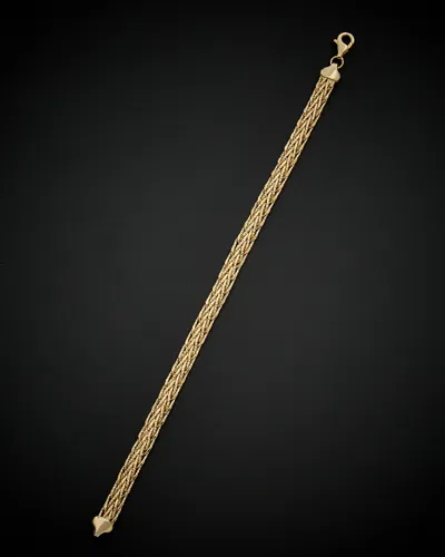 ITALIAN GOLD 14K ITALIAN GOLD CUT WEAVE LINK BRACELET