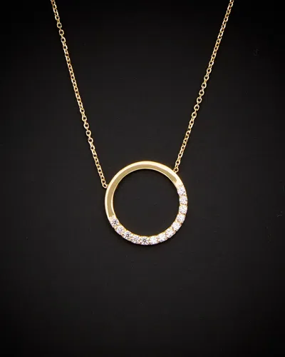 ITALIAN GOLD 14K ITALIAN GOLD CZ OPEN CIRCLE NECKLACE
