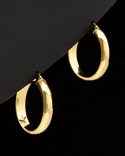 ITALIAN GOLD 14K ITALIAN GOLD D-SHAPE ROUND HOOPS