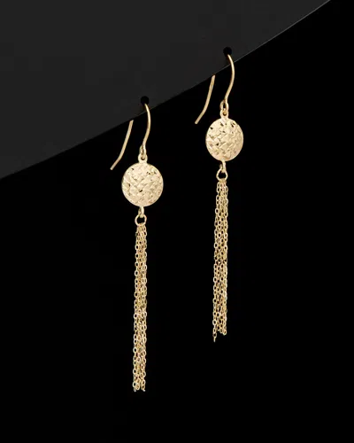 ITALIAN GOLD 14K ITALIAN GOLD DISC & TASSEL DROP EARRINGS