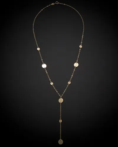 ITALIAN GOLD 14K ITALIAN GOLD DISC STATION LARIAT NECKLACE