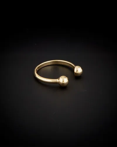 ITALIAN GOLD 14K ITALIAN GOLD DOUBLE BEAD OPEN RING